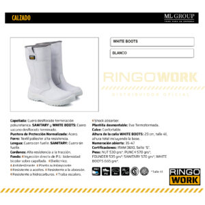 CALZADO WHITE BOOTS RINGOWORK